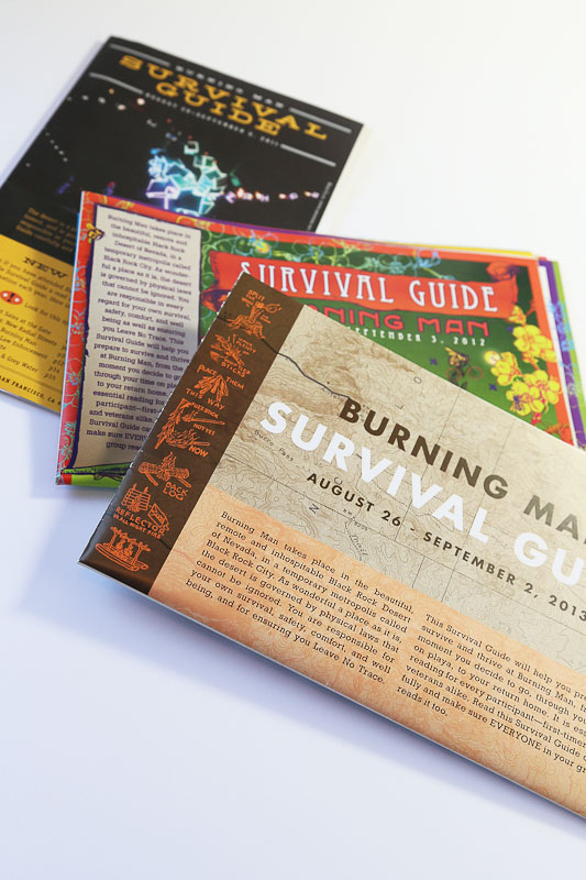 Burning Man Survival Guide print and periodical design