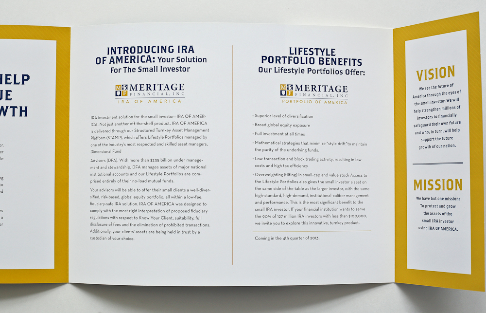 Brochure design, print design for financial brochure