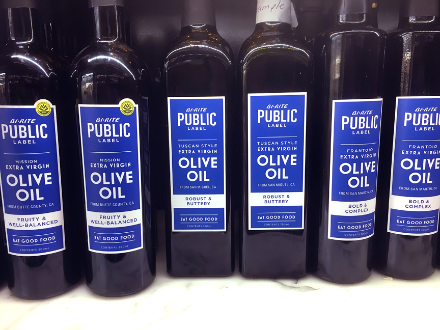 Bi-Rite Public Label design, olive oil packaging design