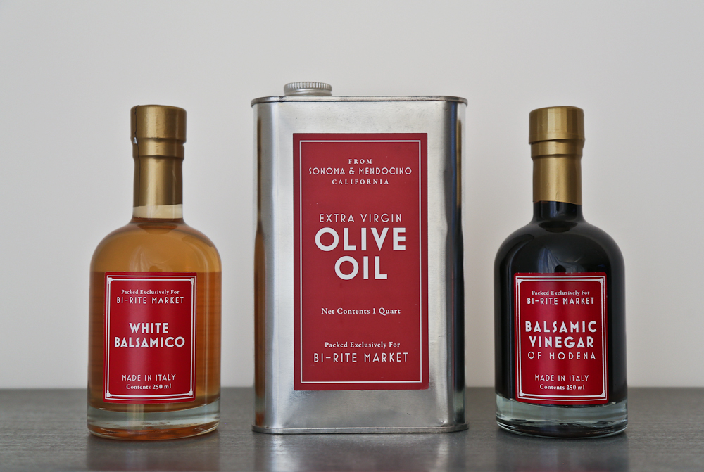 packaging and label design for local San Francisco food and beverage, private label olive oil and balsamic vinegar
