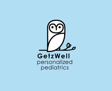 Logo and branding for San Francisco's GetzWell Pediatrics, women owned and run