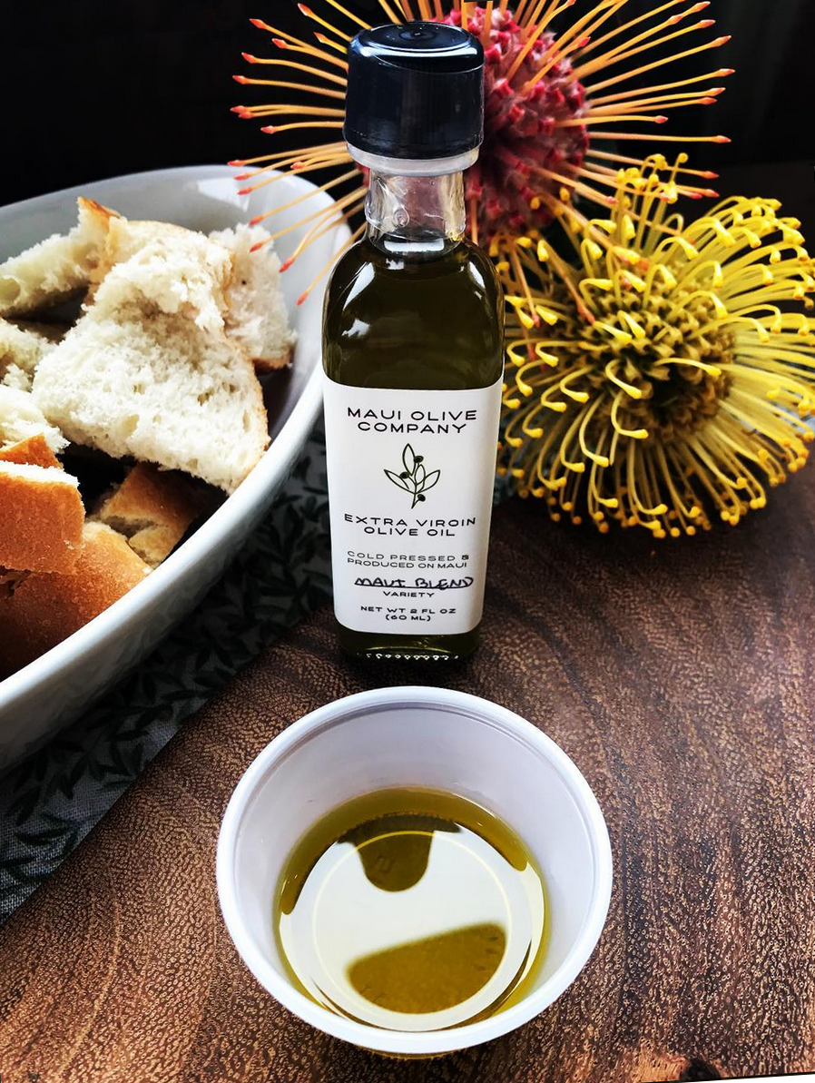 Maui Olive Company olive oil label design, packaging