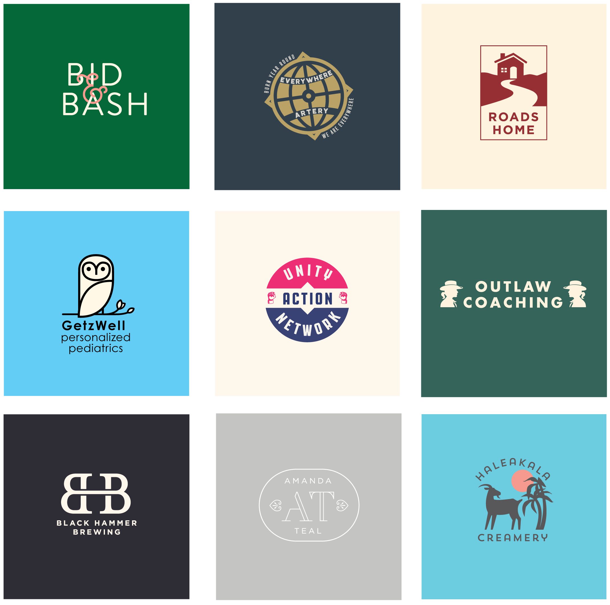 branding and logo design for unique bay area companies