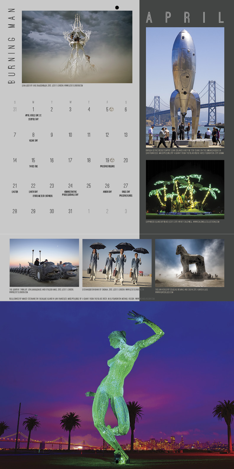 Burning Man design, calendar print design 