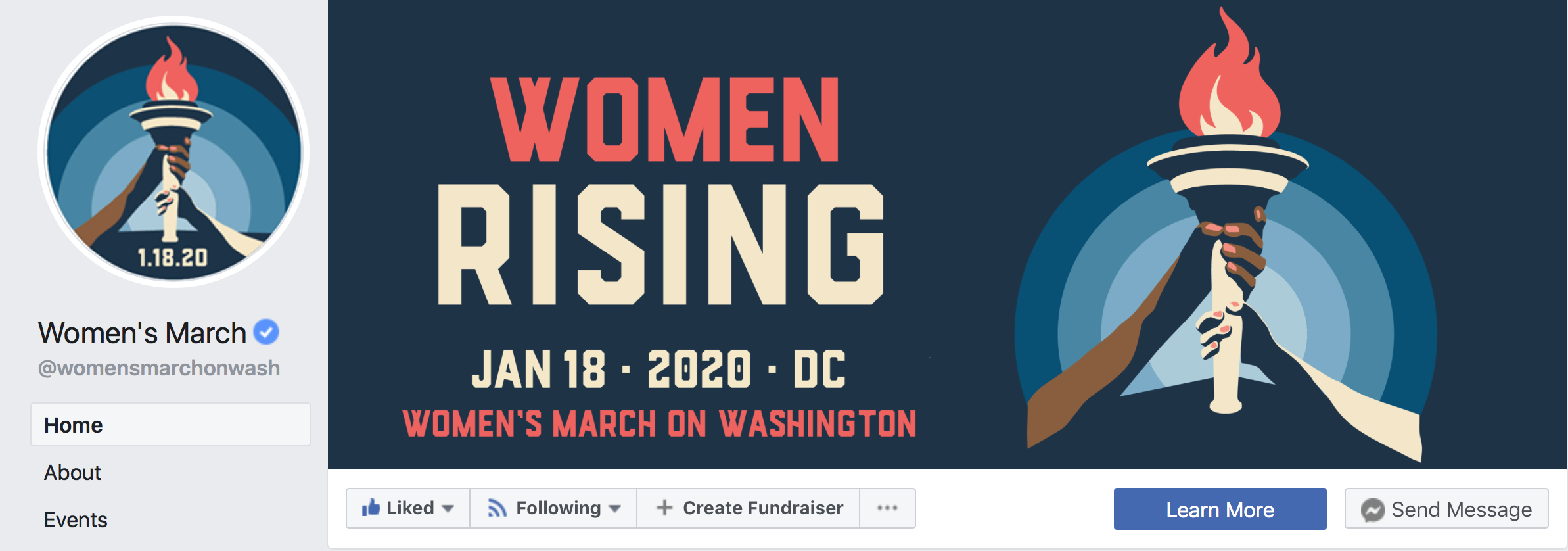 Women Rising facebook graphics design