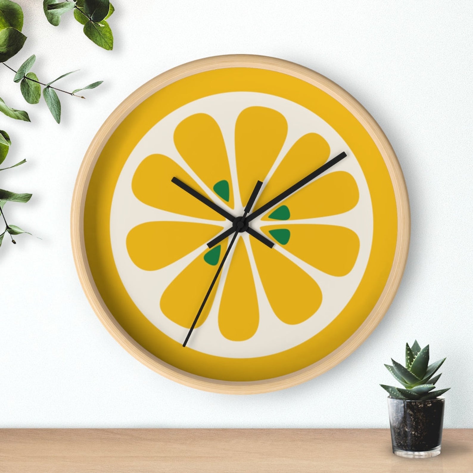Retro mod lemon wall clock